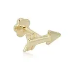 AVORA 14K Gold Arrow Cartilage Piercing Flat Back Earring Body Jewelry (18