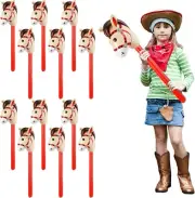 12 Pcs Inflatable Stick Horse, KUAOOAUK Inflatable Horsehead Stick Balloon, C...