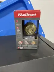 Kwikset 985 Polished Brass Double Cylinder Deadbolt Smartkey Door Lock