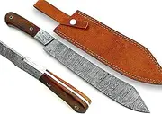 Handmade Damascus Steel Bowie Knife with Exquisite Handle Collector