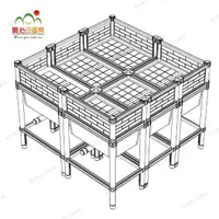 在飛比找momo購物網優惠-【田園樂】育材單層六連通架高雨水回收箱90*90*71cm(