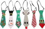 [FELTECHELECTR] 6pcs Christmas Ties Holiday Snowman Reindeer Tree Themed Neckties for Men Women Boys and Girls