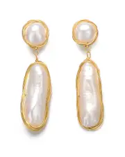 Genevive 14K Over Silver 9.2-22.9mm Pearl Earrings