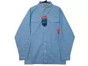 Habit Granger Basin River Mens Small Shirt Long Sleeve Button Up Blue Fishing