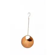 Hanging 16.5cm Ball w/ Hook Metal Rust Garden Ornament Planter Home Decor Medium