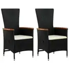 2x Outdoor Patio Chairs Wicker Rattan Garden Deck Lounge Cafe Dining Seats