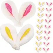 40pcs Plush Bunny Ears Bunny Ears Hair Clips Material Decor Make Charm Fluffy Rabbit Bunny Ear Bow Hair Clip Kit Accessory Small Hair Accessories for Easter Bunny