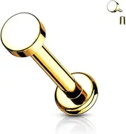 [Stachelkleid] Titanium Labret Circle Flat Internal Thread Flat Disc Lip Ear Piercing Plug