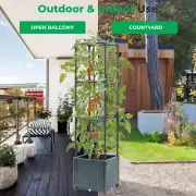 Tomato Planter Boxes with Wheels Raised Garden Bed with Trellis for Outdoor C...