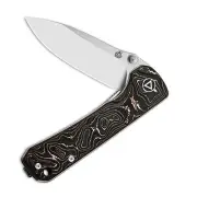 QSP Knives Hawk Liner Lock 131-T Knife CPM S35VN Steel/Copper Carbon Fiber