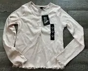 Target Art Class Beautiful Ribbed Long Sleeve Tee Shirt Size Large L 10 12 Pink