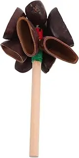 LALADEFIEE Traditional Musical Shaker Wooden Hand Bell Wooden Instruments Toy for Boys and Girls