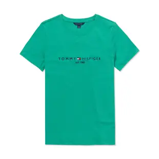 TOMMY 熱銷刺繡1985文字Logo圖案短袖T恤(女)-綠色