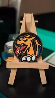 Pokemon Gold Charizard Coin! Charizard Custom Painted Coin! ACRYLIC! TCG!