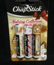 **NEW**- ChapStick Holiday Collection of 3 Lip Balms" Skin Protectant Lip Balm