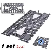 New City Trains Flexible Tracks Soft Straight Curved Rails Switch Building Block Creative Models Railways Toys For Kids Gifts Train Tracks-2pcs