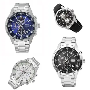 SEIKO 精工 賽車款設計三眼計時鋼錶 43mm【Watch On-line Store】