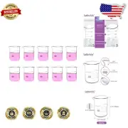 Durable 10 pcs 100ml Lab Glass Beakers - Thick Borosilicate with Graduation