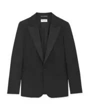 Saint Laurent Single-Breasted Tuxedo Jacket IT52,IT50,IT54,IT48,IT46 black