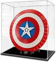 Acrylic Display Case for Lego 76262 Marvel Super Heroes Captain America's Shield Figure Storage Box Dust Proof Glue Free
