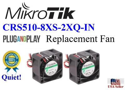2x Quiet Version Replacement Fans for MikroTik CRS510-8XS-2XQ-IN