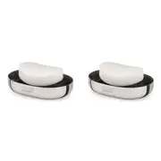 2PK Joseph & Joseph EasyStore 11.5cm Luxe Soap Dish Container Storage Steel