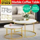 Set of 2 Coffee Table Wooden Elegant Round Stylish Furniture Nesting Coffee End