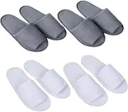 Men's Indoor Hotel Sliders 4 Pairs Disposable Open Toe Slippers Portable Comfort
