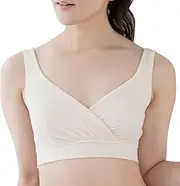 [bodyhints] 100% Cotton Cachecoeur Bras for Women, Wireless, Removable Pads, Nursing Bra, Machine Washable