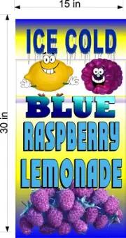 15" X 30" VINYL BANNER BLUE RASPBERRY LEMONADE