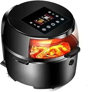 8L Large Air Fryer 1500W Food Dehydrator Convection Toaster Oven Heating Ceramic Coated Have Functions to Fry Roast Dehydrate Bake Rehea