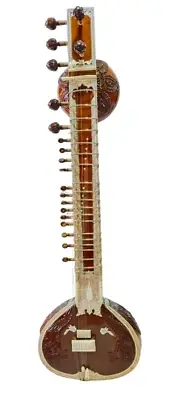 Ustad Ravi Shankar Style Sitar Tune Wood With Fiber Box Mizrabs Two Thumba
