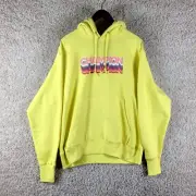 Champion Reverse Weave Hoodie Sweatshirt Men's Size Large Yellow Retro Logo NEW