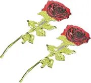 BATHVEVE 2Pcs Rose Embroidery Patches Sequin Applique for Clothing DIY Accessories for Fashion Repair and Decoration Unique Embellishments for Garments and Bags