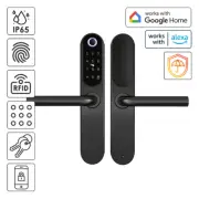 Outdoor Smart Fingerprint Door Lock IP65 Weather-Resistant 6-in-1 Keyless Handle