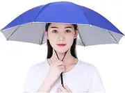6 pcs Umbrella Hat,Adult Cap with Head Strap,Sun Umbrella,Portable Folding Waterproof Headwear for Beach,Golf, Hiking- Royal Blue||69cm