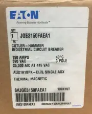 HOUSTON STOCK NEW EATON JGE3150FAEA1 JG FRAME 150A FREE 2 DAY AIR BUY NOW ONLY