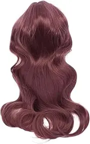 Healeved Elegant Purple Long Wig Dyed Curly Headdress Stage Performance Hairpiece