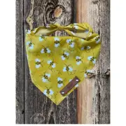 Dog Bandana, Bumble Bees Honey Dog Bandana, Traditional Tie, Personalized