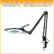 Versatile 10X Magnifying Lamp with Dimmable LED Light and Clamp - Eye Protection