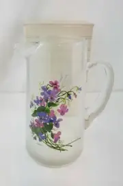Vintage Crystal Pitcher The Avon Wild Violets Collection Signed J. Walsh