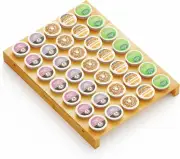 Bamboo K Cup Drawer Organizer Insert, Kitchen K Cups Coffee Pod Holder Tray Orga