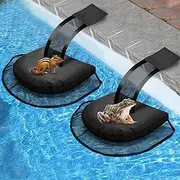 Proxima Direct 2 Pack Animal Saving Escape Ramp, Swimming Pool Floating Animal Saver Rescue Tool for Outdoor Critter Frog Chipmunk (Black)