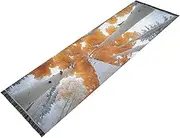 ZRYSMY Washable Runner Rug Forest Winter Orange 2’ x 6’ Non-Slip Floor Carpet Runner Rug for Hallways Kitchen Laundry Room Bedroom Floor Carpet Runner- Soft Thin Mat for Family Pet