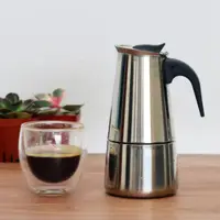 在飛比找樂天市場購物網優惠-摩卡壺 家用意式濃縮煮咖啡壺 不銹鋼意大利特濃香煮咖啡機器具