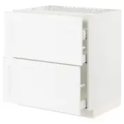 METOD / MAXIMERA base cab f hob/2 fronts/3 drawers, white Enköping/white wood effect, 80x60x80 cm