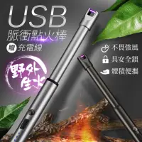 在飛比找momo購物網優惠-USB脈衝點火棒 戶外防風點火器(贈充電線)