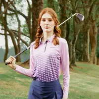 在飛比找PChome24h購物優惠-Snowbee golf 司諾比女士3D立體線條長袖POLO