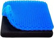 OWEITE Extra-Large Gel Seat Cushion, Double Thicken Layer, Relief Tailbone Pressure, Breathable Honeycomb Design Gel Cushion with Washable Non-Slip Cover for Office Chair, Car Seat, Wheelchair