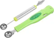 CIYODO Ergonomic Piece Watermelon Baller Scoop Set Fruit Slicer Tool for Ice Cream Salad Desserts Melon Cube Slicer Storage Hole